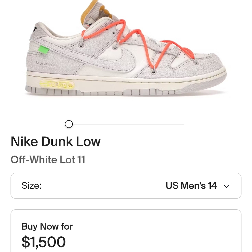 Nike Dunk Low Off-White Sneakers